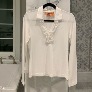Tory Burch Ruffled V-Neck Top
